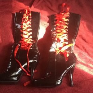 Thigh high leather boots